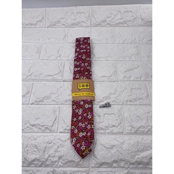 Skinny Tie Madness - Men’s Floral Tie Multicolor SKM3279 - Picture 4 of 5